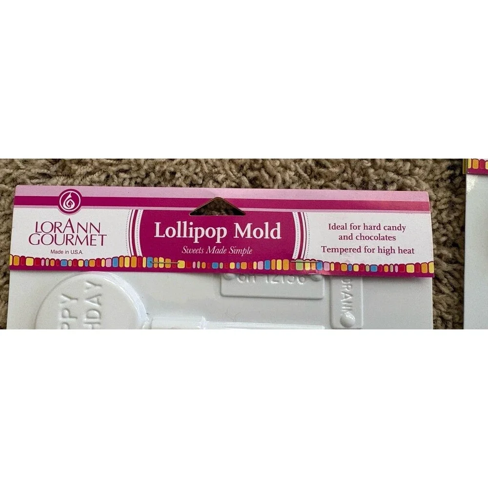 LOT 15 LorAnn Gourmet Plastic Lollipop Molds Ideal For Hard Candy & Chocolates